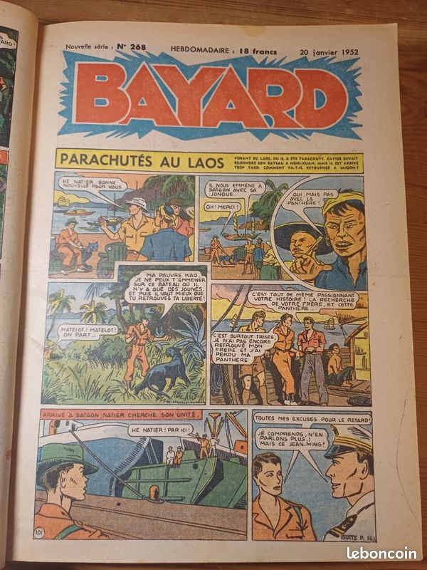 Lot année 1952 hebdomadaire pour la jeunesse Bayard Album relié 52 n° 266-317 (image 3)