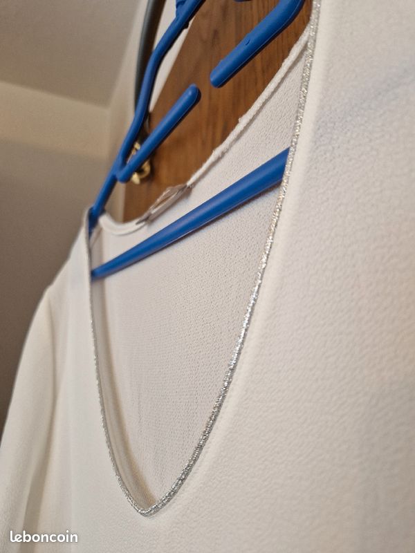 Haut t. 44 orsay. Blanc liseret argenté polyester (image 2)