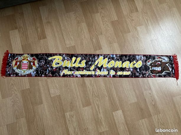 Écharpe De Football Ancienne Sérigraphiée De L'AS Monaco Très