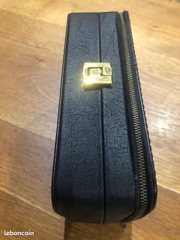 VC Vintage Couture Trousse de Toilette en Cuir véritable pour Homme, Trousse de Voyage Extra Large, Marron, 9.3 x 5.5 x 4.5 Pouces
