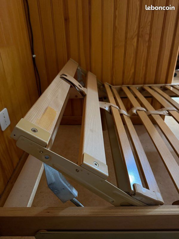 Sommier 90 cm avec tête rehaussable + matelas (image 2)