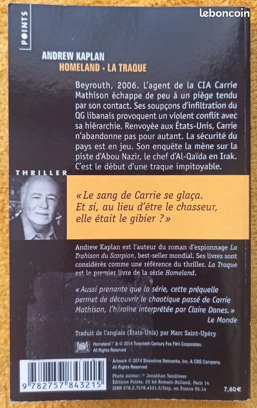 Livre " HomeLand La Traque d'après la série " de Andrew Kaplan - Points (image 2)