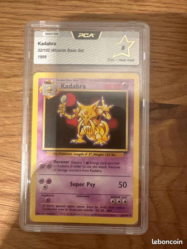 1995 kadabra pokemon card value 32/102 Pokmon - (32/102) - Base Set - Trading - Collectible Card Game (Any other effects that would happen after applying Weakness and Resistance still happen.) Weakness Psychic 2 Retreat Cost PSA 8 NM-MINT Pokmon TCG