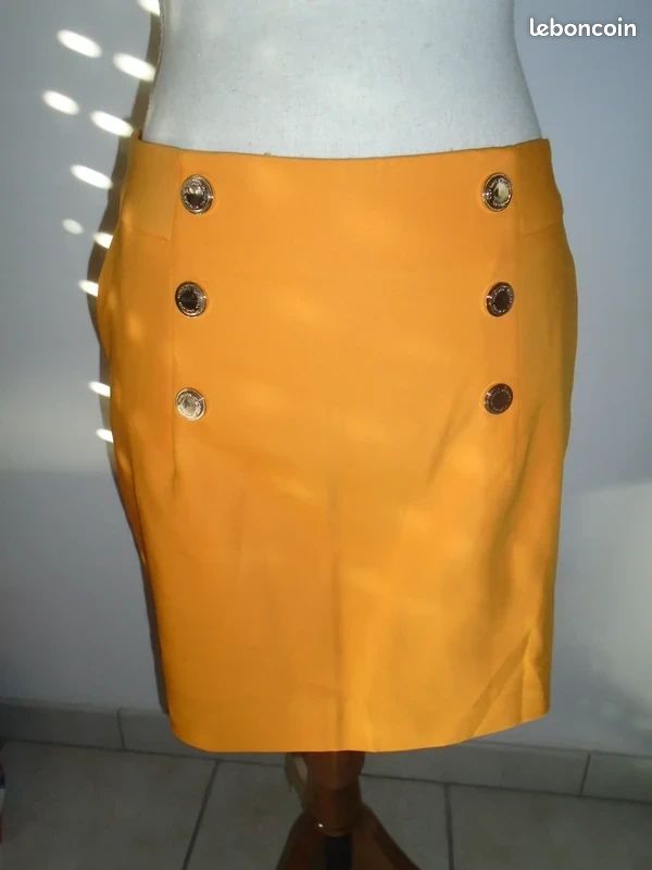 Jupe Crayon Morgan Taille 38 En Coton Taupe - Neuve Sans étiquette, Style élégant