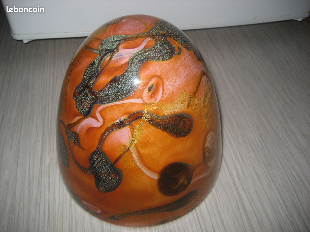 Rare demi globe XXL porcelaine vernie vintage (image 1)