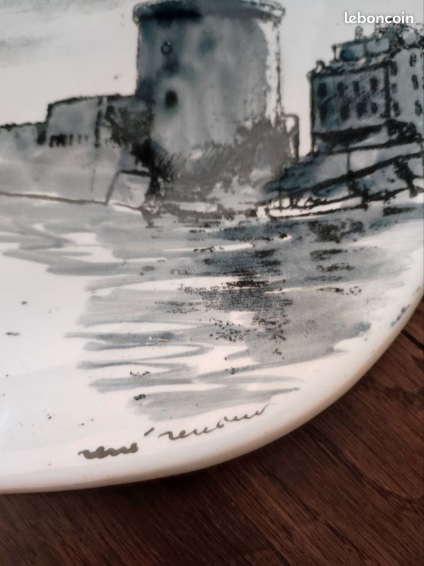 Assiette décorative Carré René Renaud La Rochelle (image 3)