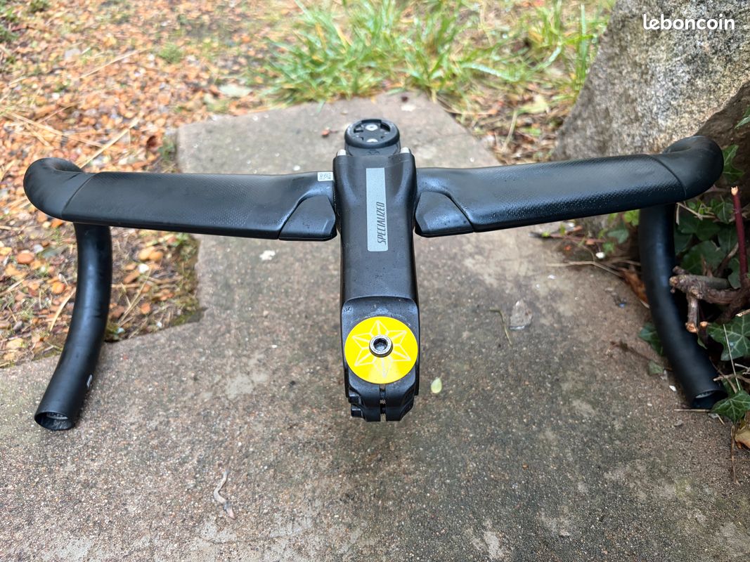 Guidon Intégré Roval Rapide Cockpit Carbone 420mm X 100mm - Occasion Non Utilisé, Pour Vélo De Route Aérodynamique
