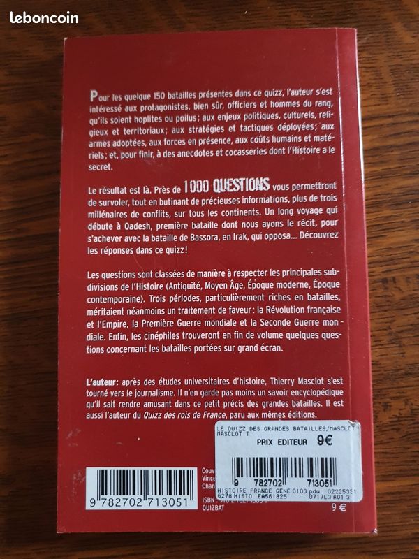 Livre Le quizz des grandes batailles de Thierry Masclot (image 2)