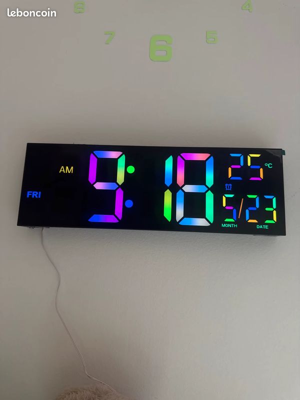 Horloge murale numérique avec télécommande, grand ... – Grandado