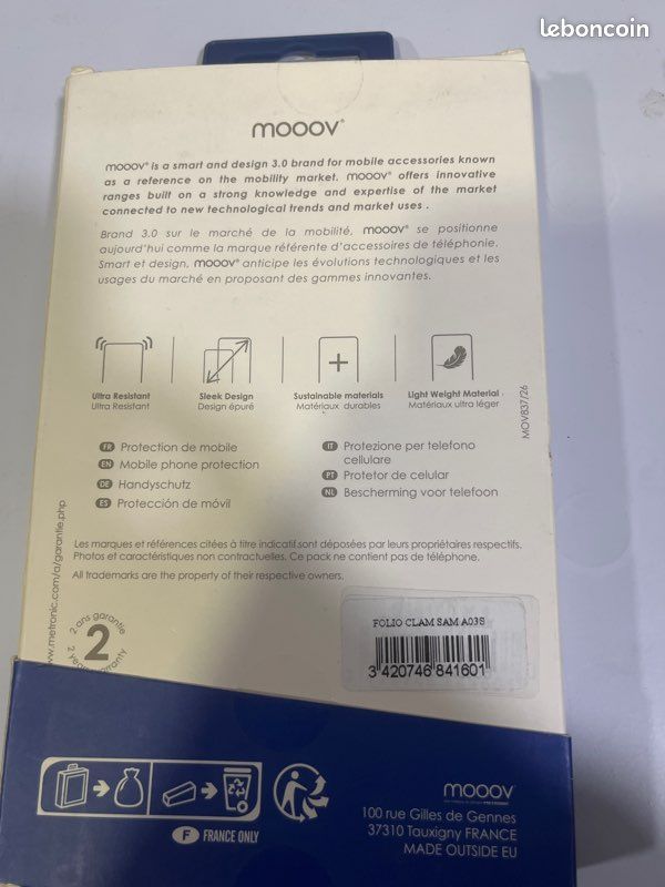 Mooov 684160 Etui folio clam pour Samsung A02s/A03s - noir (image 4)