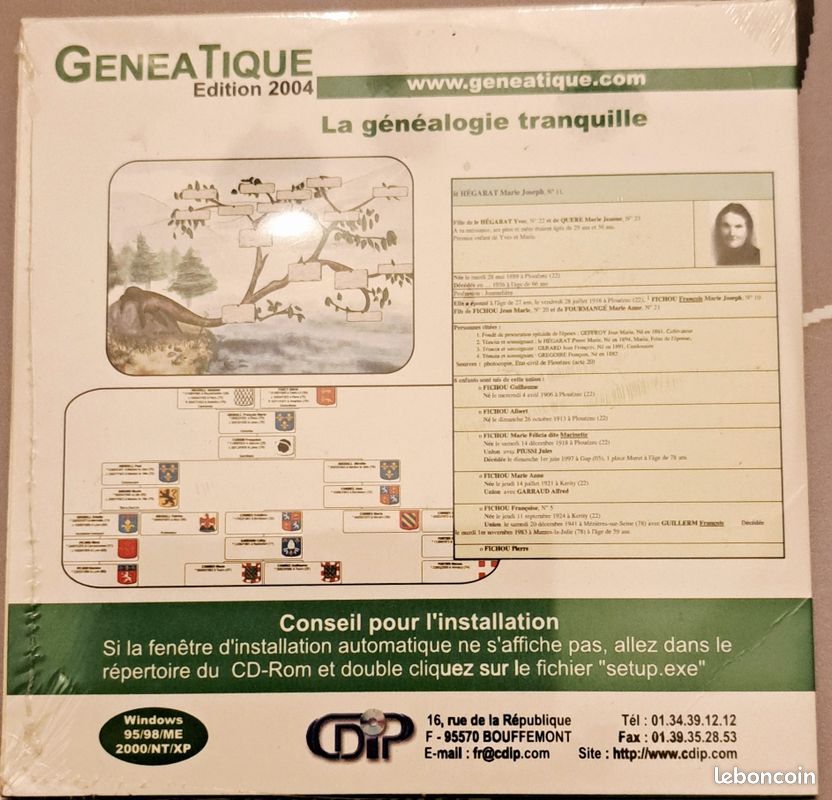 Généatique 2004 Logiciel de généalogie NEUF sous blister Collector Windows XP (image 2)