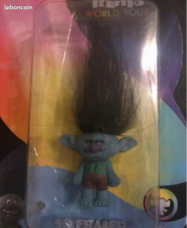 Figurine gomme 3D »Dreamworks »Trolls bleu (image 2)