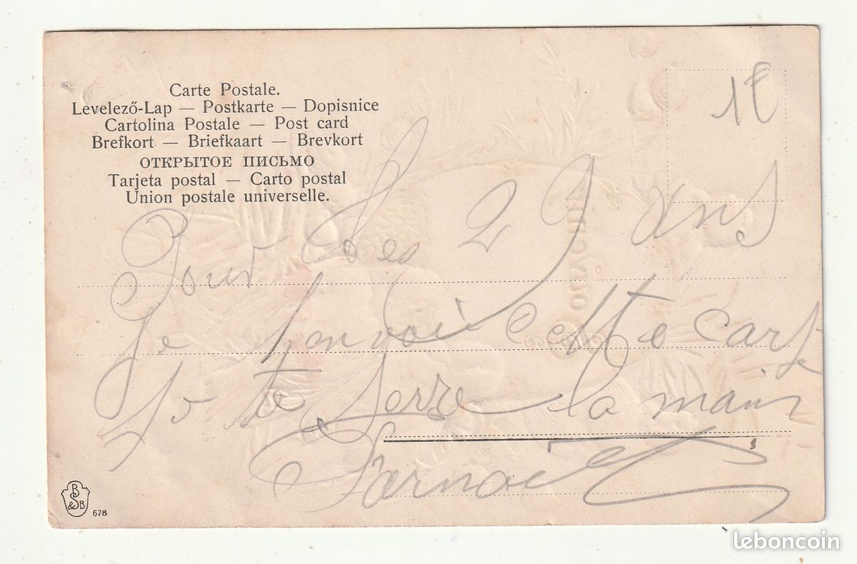 Carte Postale Ancienne . Fantaisie Embossée . Oiseaux . Fleurs (image 2)