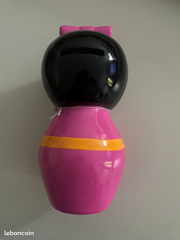 Tirelire Kokeshi rose - 17 cm de haut (image 2)