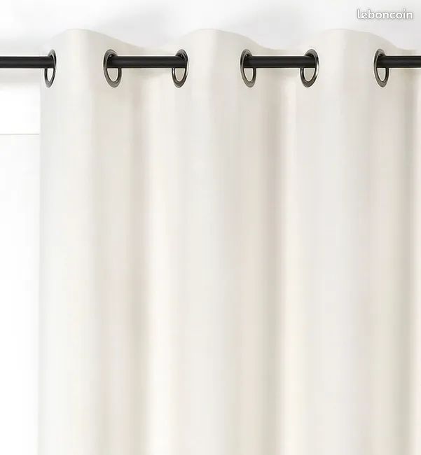 4 rideaux Libeccio écru 100% lin végétal l.135 x H.255 cm (image 1)