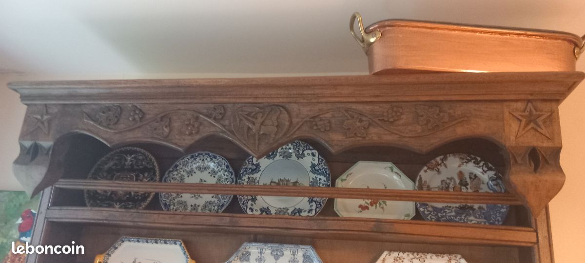 Rare buffet vaisselier bois massif signé Johnny Ludécher (image 7)
