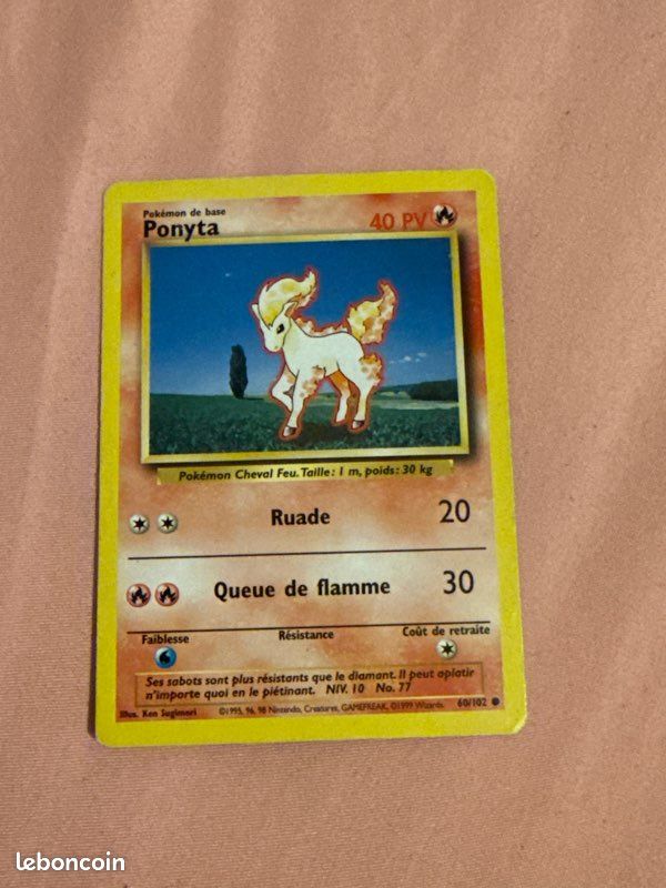 Carte Pokmon Ponyta 1995 - Collection Carte Pokmon Ponyta 1995 - Collection