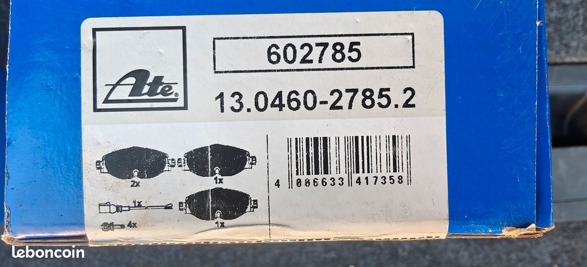 Plaquettes de frein avant ATE 13.0460-2785.2 neuves – Golf 7, A3, Leon, Octavia, Tiguan... (image 3)