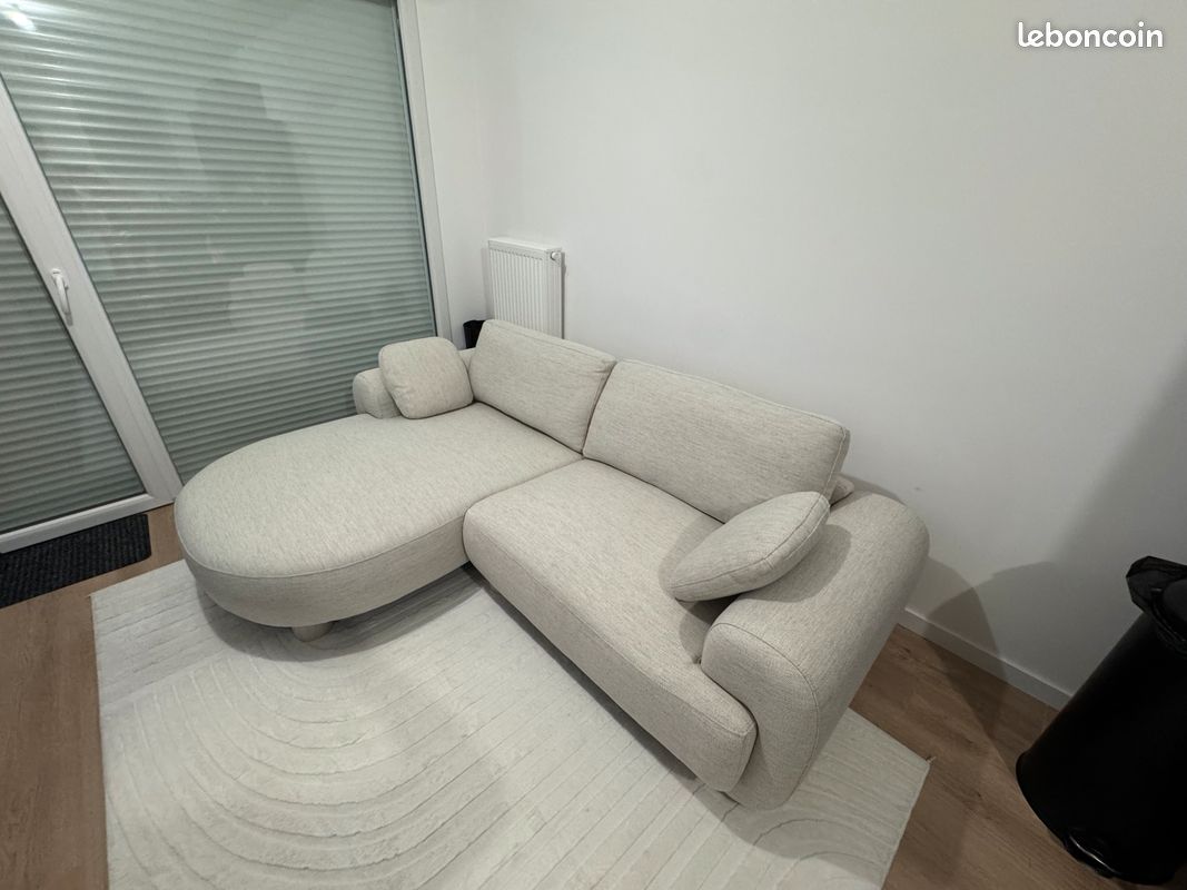 Canapé d'angle design beige - Etat neuf (image 2)