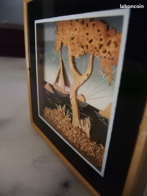 Petit Tableau en liège 3 D Vintage (image 2)