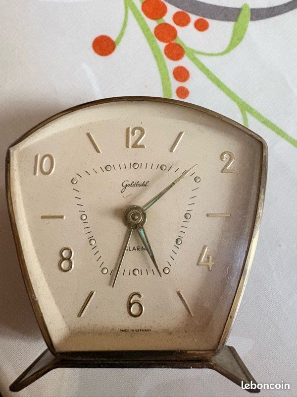 Réveil vintage, Goldbuhl, horloge à remonter, mécanique