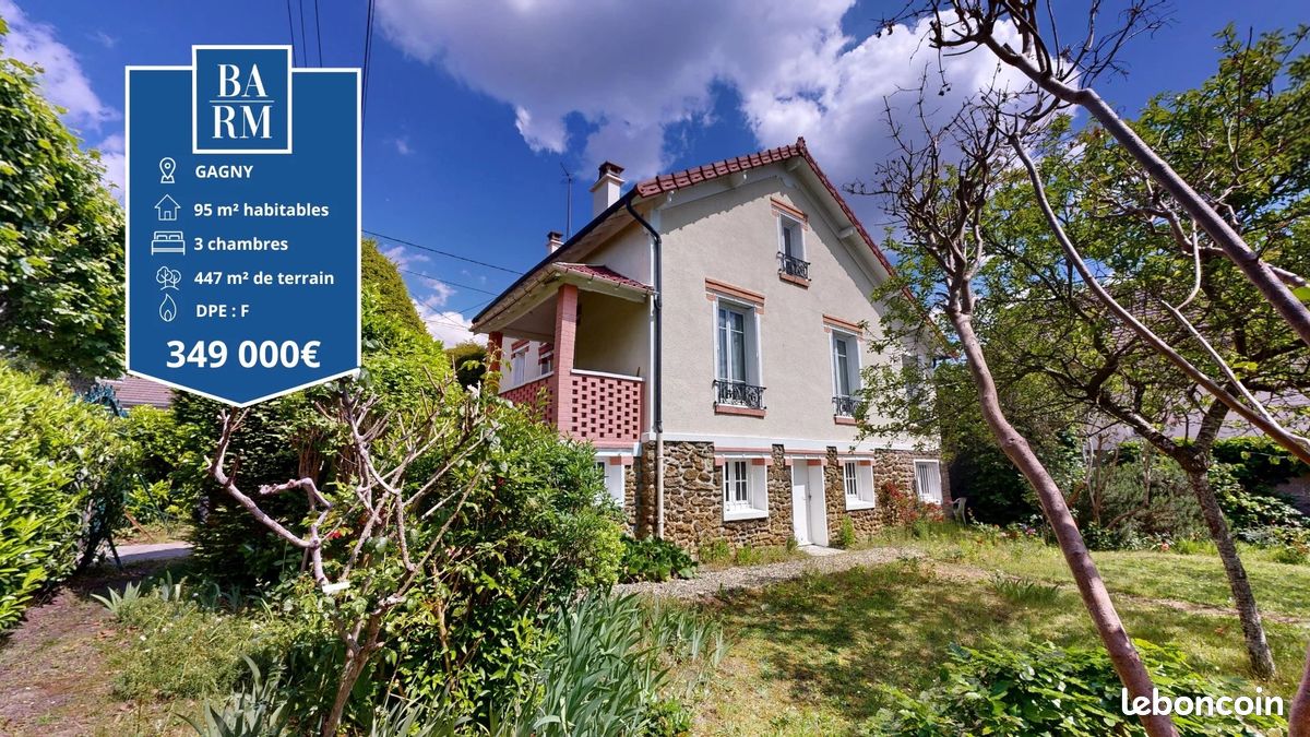Maison 5 pièces 95 m² · à Gagny · 95 m² · 349 000 €