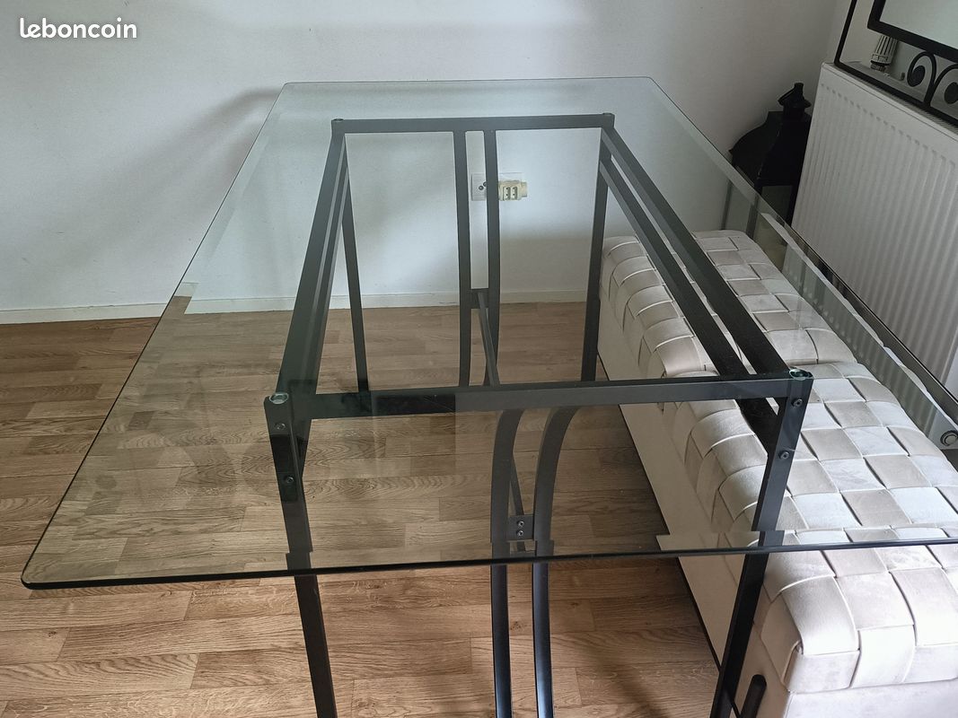 Table en verre en fer forger (image 4)