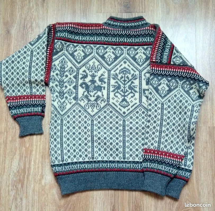 Cardigan Dale Of Norway Motif Géométrique Pure Laine - Taille M, Occasion Très Bon état