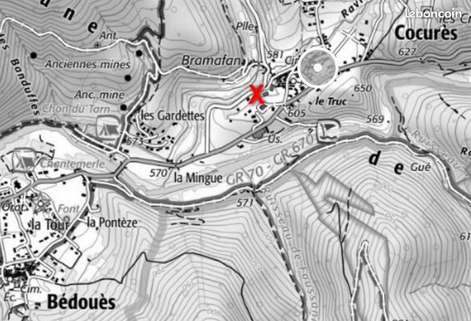 TERRAIN constructible 2821m² - Zone FLORAC LOZERE PARC des CEVENNES