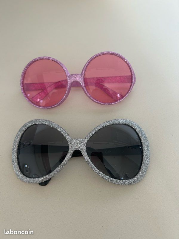 Lunettes de déguisement lot de 2 paires / fête à paillettes (image 1)
