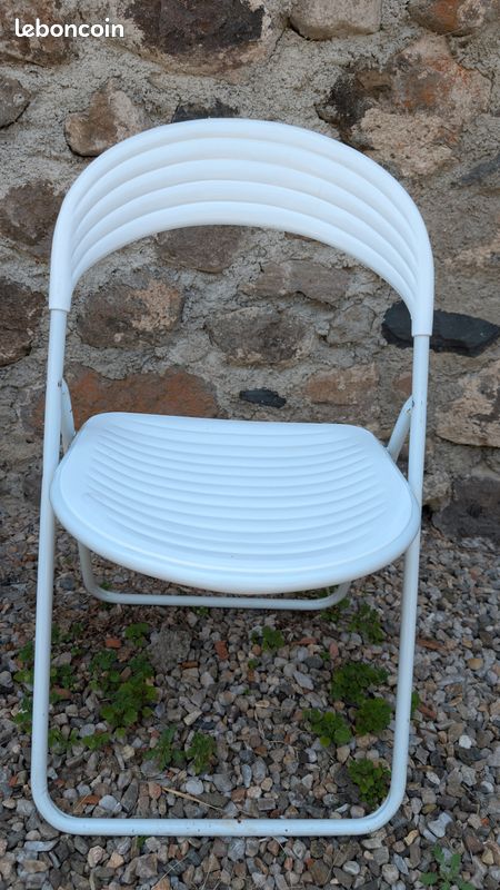 Paire de chaises de jardin pliantes vintage rétro 1970 - Style Space Age / Design Italien – plastique bon état (image 7)