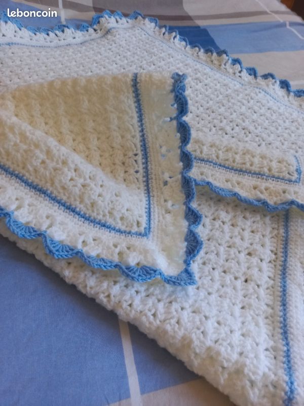 Couverture bébé au crochet faite main (image 3)
