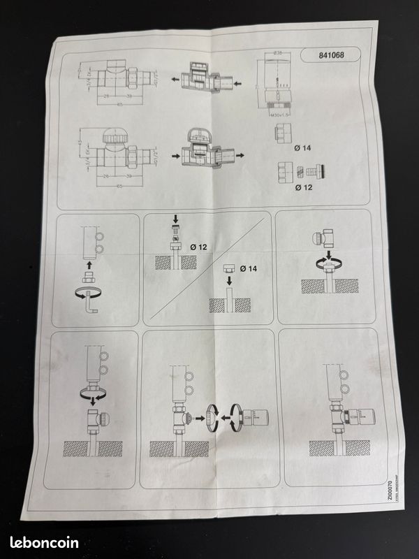 Kit RADIATEUR robinet droit+Tete THERMOSTATIQUE blanc ACOVA POA VAL-KIT F06 NICKEL STRAIGHT REF 841068 (Qté 1) (image 4)