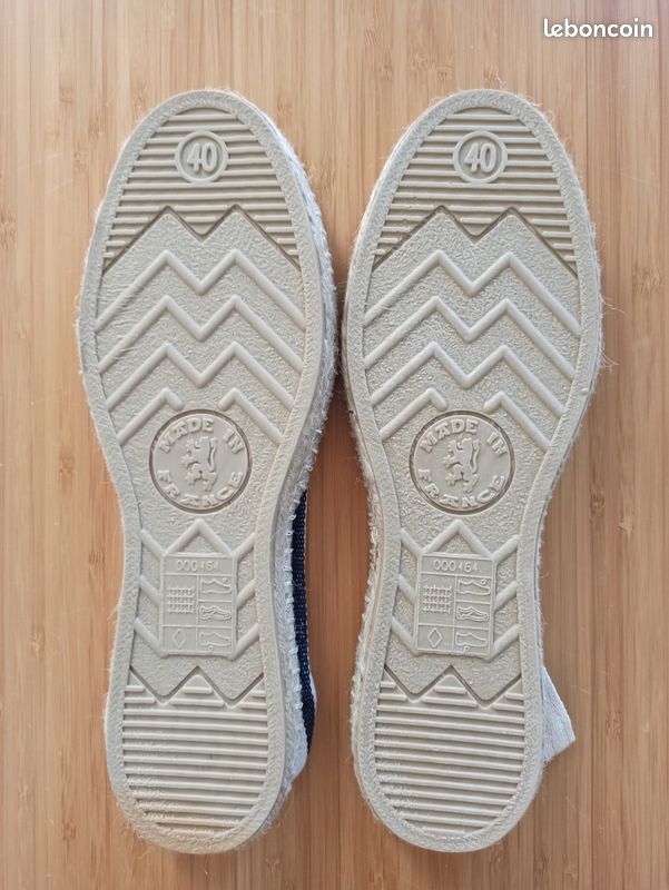 Espadrilles Payote écru et bleu marine pointure 40 (image 3)