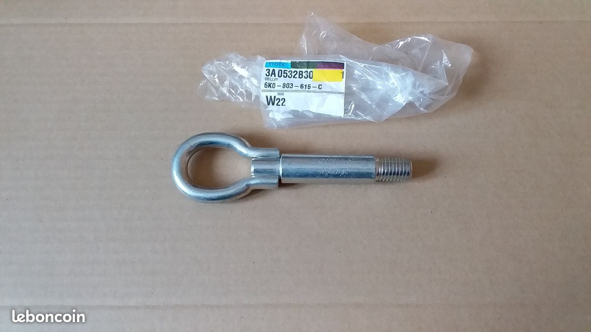 Crochet de remorquage oeillet fixation anneau 6K0803615C neuf Volkswagen VW VAG Audi Seat Skoda 6K0 803 615 C (équivalent 6R0803615 ou 6R0 803 615 ) (image 1)