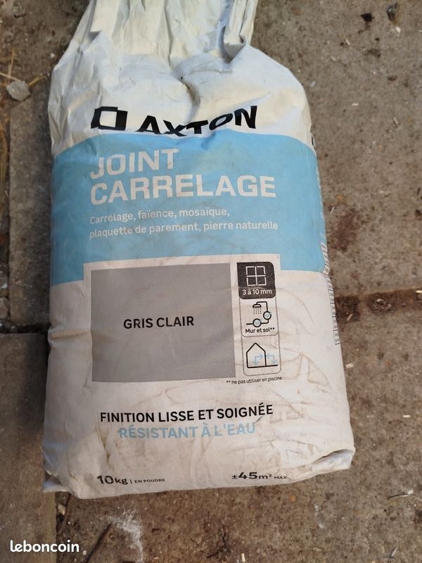 Sac Joint tous types de carrelage et mosaïque AXTON gris clair 10kg (image 1)