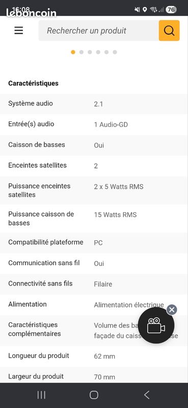 Enceinte PC/TV Hercules xps 2.135 (image 2)