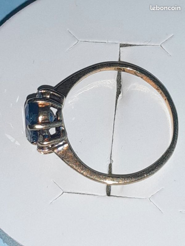 Bague ancienne or saphir diamants (image 4)