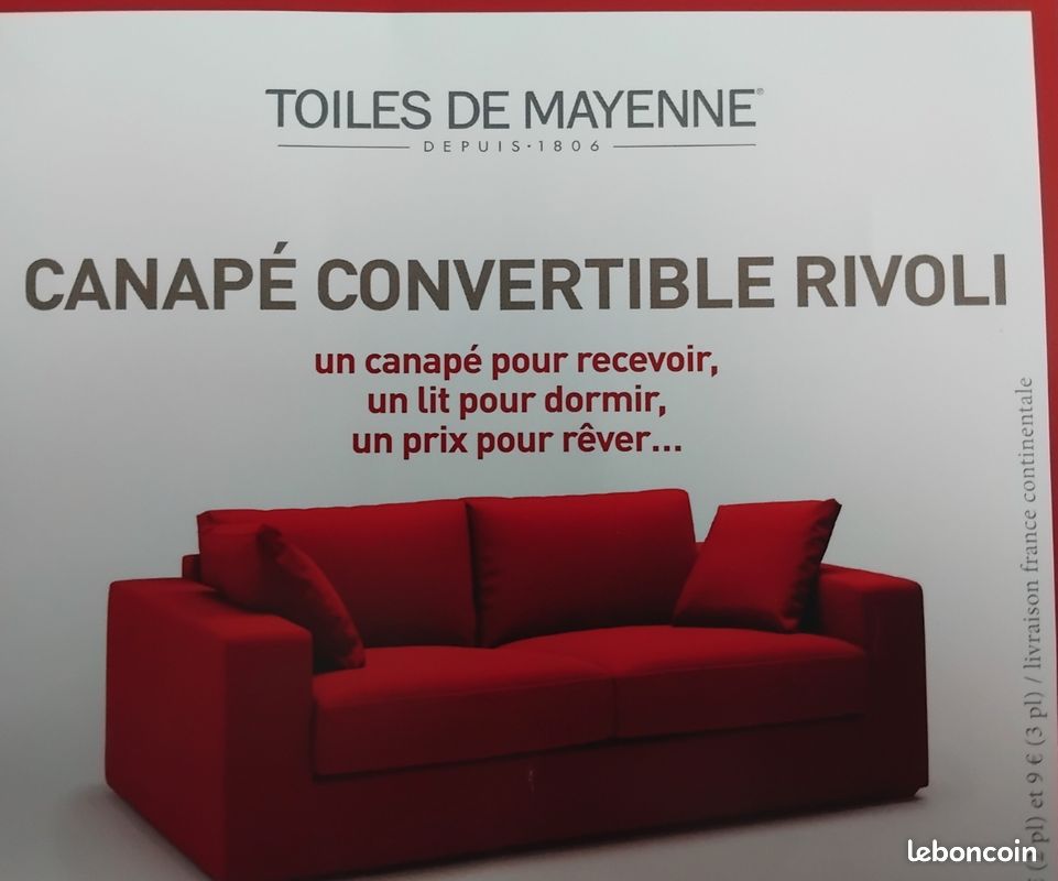 Canapé convertible 2 places Toiles de Mayenne (image 1)