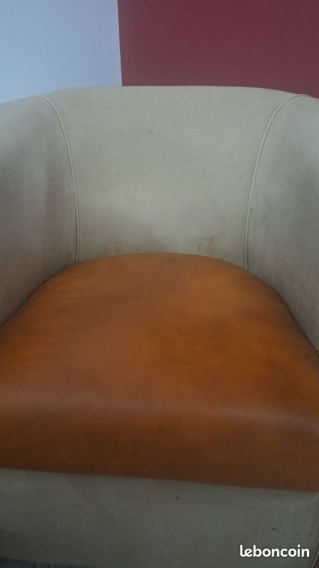 Fauteuil bi matière cuir Maisons du monde (image 7)