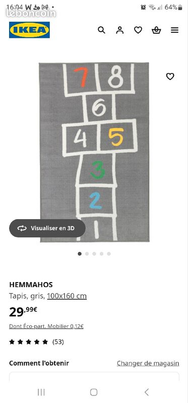 Tapis marelle HEMMAHOS Ikea (image 3)