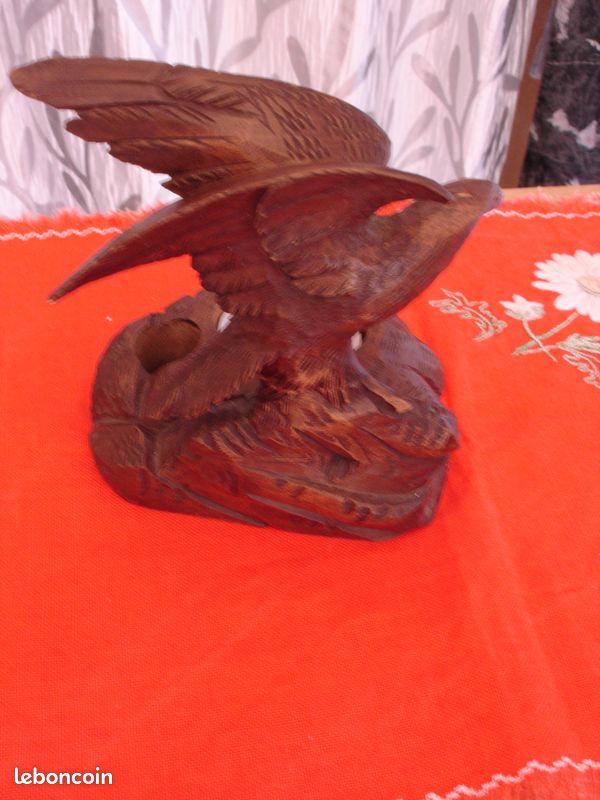 Encrier ancien en bois sculpté (image 3)