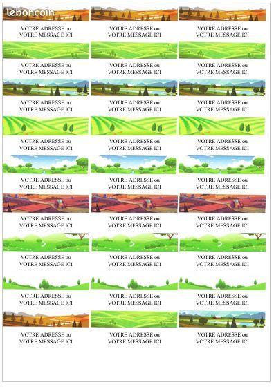 Etiquette Adresse ou autre message avec paysage nature 20 pages (image 1)