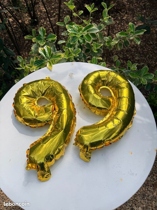 Lot de ballons chiffres dorés “6” et “9” – décoration anniversaire / fête rétro chic (image 1)