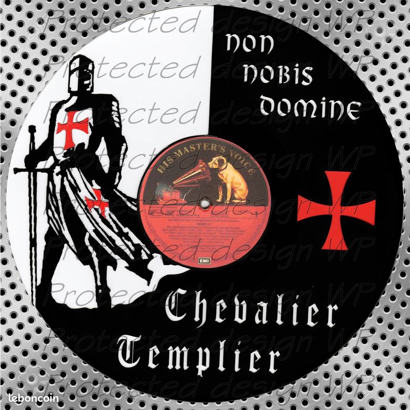 Chevalier Templier-Disque Vinyle-Découpe Laser-Déco Passion (image 1)