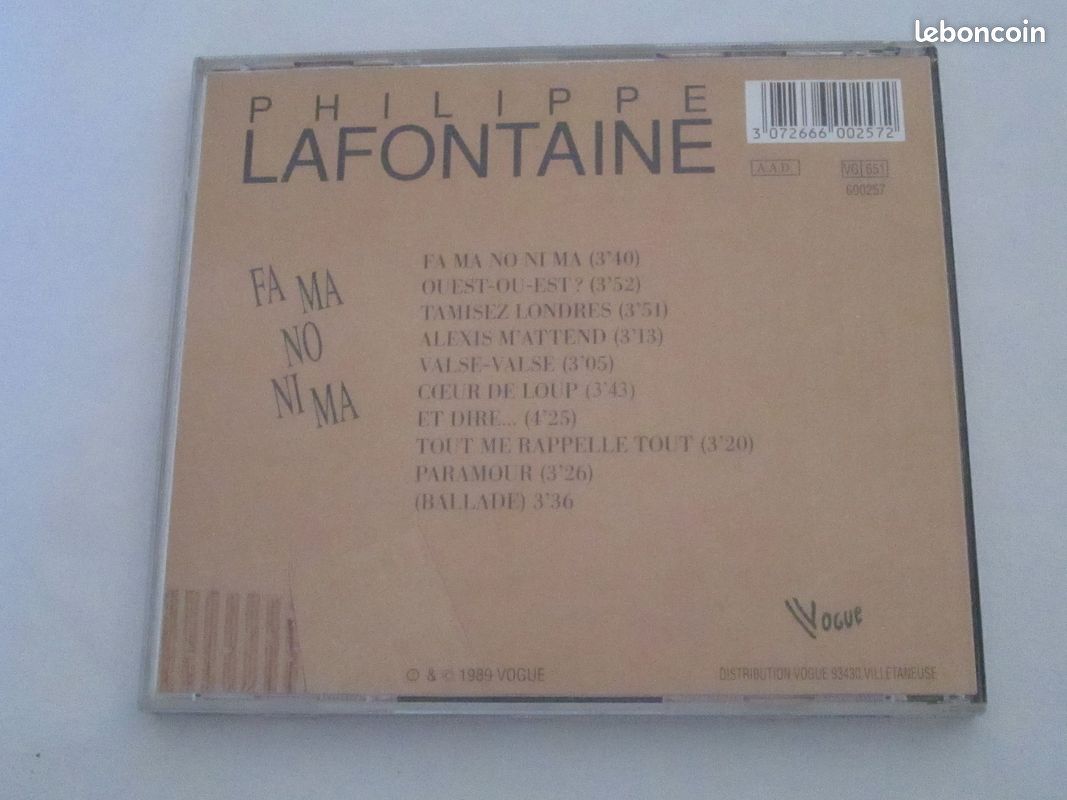 CD Philippe Lafontaine - Fa Ma No Ni Ma (image 3)