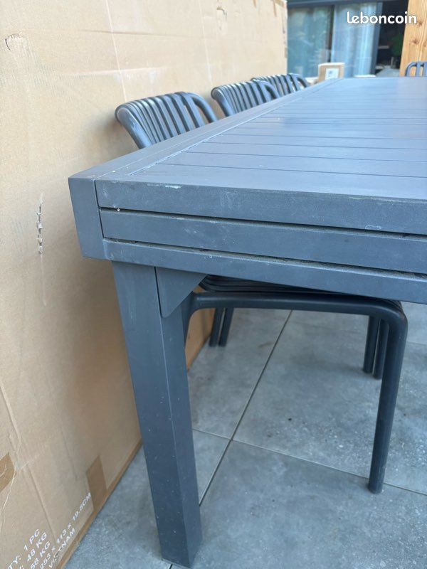 Table jardin 8/12 alu gris foncé (image 3)