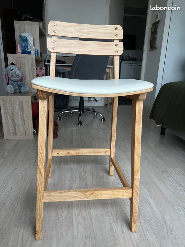 Lot de 2 tabourets de bar / chaises de bar en bois (image 8)