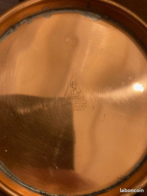 Vase en forme d'amphore en cuivre et laiton - ancien (image 3)