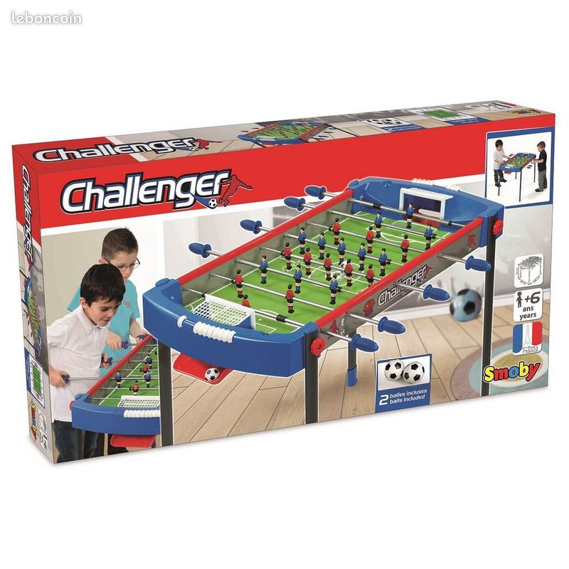 Baby foot Smoby Challenger - Pieds antidérapants - Compteurs points - 2 balles incluses